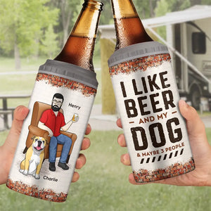 Mes amis sont des chiens et de la bière - Gobelet isotherme 4 en 1 personnalisé pour chien - Fête des pères, cadeau pour les propriétaires d'animaux et les amoureux des animaux
