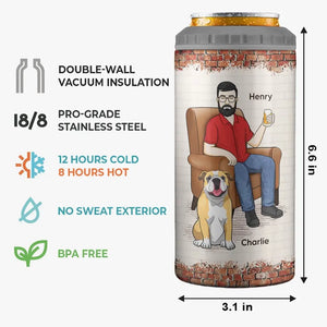 Mes amis sont des chiens et de la bière - Gobelet isotherme 4 en 1 personnalisé pour chien - Fête des pères, cadeau pour les propriétaires d'animaux et les amoureux des animaux