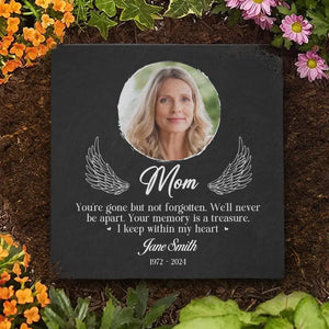 Custom Photo To Live In The Hearts - Memorial Personalized Custom Square Shaped Memorial Stone - Sympathy Gift For Family Members