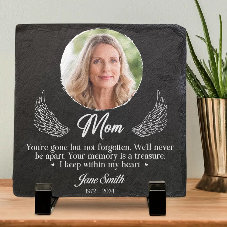 Custom Photo To Live In The Hearts - Memorial Personalized Custom Square Shaped Memorial Stone - Sympathy Gift For Family Members