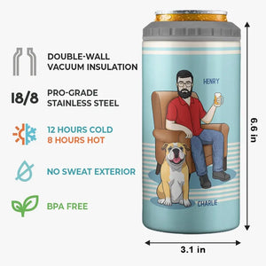 Mon père est plus cool que le tien - Gobelet isotherme 4 en 1 personnalisé pour chien - Fête des pères, cadeau pour les propriétaires d'animaux et les amoureux des animaux