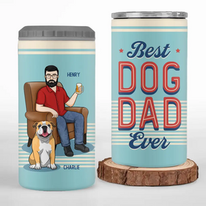 Mon père est plus cool que le tien - Gobelet isotherme 4 en 1 personnalisé pour chien - Fête des pères, cadeau pour les propriétaires d'animaux et les amoureux des animaux