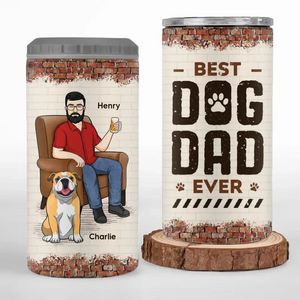 Mes amis sont des chiens et de la bière - Gobelet isotherme 4 en 1 personnalisé pour chien - Fête des pères, cadeau pour les propriétaires d'animaux et les amoureux des animaux