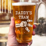 Drink Up Dad, We Won't Tell Mom - Family Personalized Custom Beer Glass - Father's Day, Gift For Dad