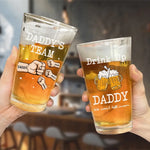 Drink Up Dad, We Won't Tell Mom - Family Personalized Custom Beer Glass - Father's Day, Gift For Dad