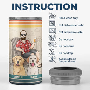 Les chiens résolvent la plupart de mes problèmes - Gobelet isotherme 4 en 1 personnalisé pour chien - Fête des pères, cadeau pour les propriétaires d'animaux et les amoureux des animaux