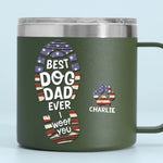 I Woof You Every Day - Dog Personalized Custom 14oz Stainless Steel Tumbler With Handle - Gift For Dad, Dog Lovers