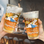 Retirement Is Not The End Of The Road - Family Personalized Custom Beer Glass - Father's Day, Gift For Dad, Grandpa, Husband