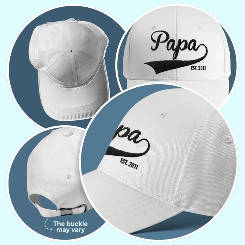 Hey Dad, You're Doing A Great Job - Family Personalized Custom Line Embroidered Cap - Father's Day, Gift For Dad, Grandpa