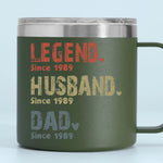 Life Of A Man - Family Personalized Custom 14oz Stainless Steel Tumbler With Handle - Father's Day, Gift For Husband, Dad, Grandpa