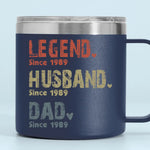 Life Of A Man - Family Personalized Custom 14oz Stainless Steel Tumbler With Handle - Father's Day, Gift For Husband, Dad, Grandpa