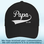 Hey Dad, You're Doing A Great Job - Family Personalized Custom Line Embroidered Cap - Father's Day, Gift For Dad, Grandpa