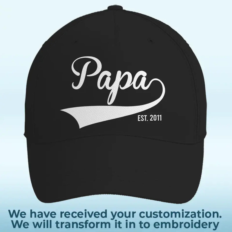 Hey Dad, You're Doing A Great Job - Family Personalized Custom Line Embroidered Cap - Father's Day, Gift For Dad, Grandpa