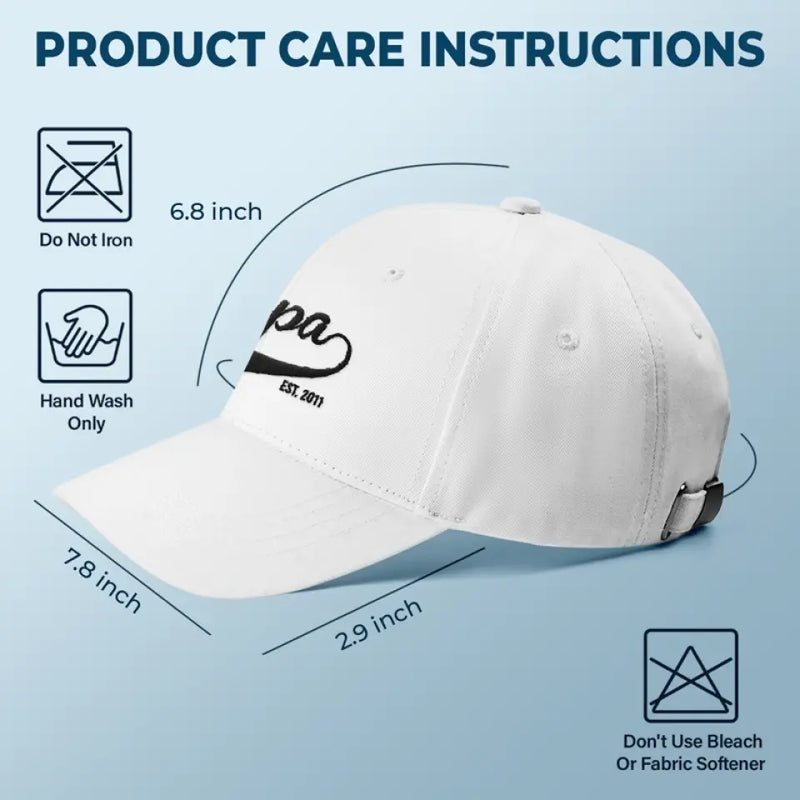 Hey Dad, You're Doing A Great Job - Family Personalized Custom Line Embroidered Cap - Father's Day, Gift For Dad, Grandpa