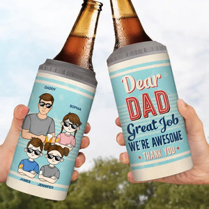 Cher papa, bon travail, nous sommes géniaux - Gobelet isotherme personnalisé 4 en 1 pour la famille - Fête des pères, cadeau pour papa, grand-père