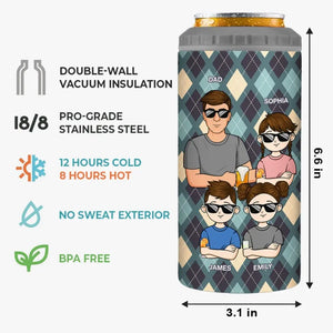 À papa de la part de la raison pour laquelle vous buvez - Gobelet isotherme 4 en 1 personnalisé pour la famille - Fête des pères, cadeau pour papa, grand-père