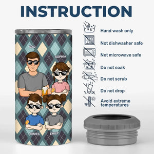 À papa de la part de la raison pour laquelle vous buvez - Gobelet isotherme 4 en 1 personnalisé pour la famille - Fête des pères, cadeau pour papa, grand-père