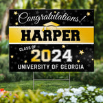 Caps Off To You, Graduate - Family Personalized Custom Yard Sign - Graduation Gift For Family