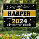 Caps Off To You, Graduate - Family Personalized Custom Yard Sign - Graduation Gift For Family
