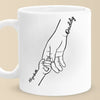 Our Fingers Together - Family Personalized Custom Mug - Father's Day, Gift For Dad, Grandpa