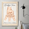 Side By Side With Daddy's Team - Family Personalized Custom Vertical Poster - Father's Day, Gift For Dad, Grandpa