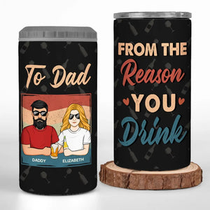À papa, des raisons pour lesquelles vous buvez - Gobelet isotherme 4 en 1 personnalisé pour la famille - Fête des pères, cadeau pour papa, grand-père