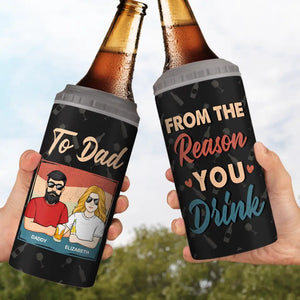 À papa, des raisons pour lesquelles vous buvez - Gobelet isotherme 4 en 1 personnalisé pour la famille - Fête des pères, cadeau pour papa, grand-père