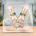 Together From Our First Kiss Till Our Last Breath - Couple Personalized Custom Square Shaped Acrylic Plaque - Gift For Husband, Wife, Couple