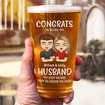 We Drink Together And Stay Forever - Couple Personalized Custom Beer Glass - Gift For Husband, Wife, Couple