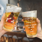 Lucky To Have You In My Life - Couple Personalized Custom Beer Glass - Gift For Husband, Wife, Couple