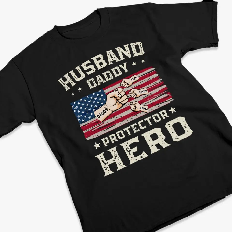 Dad, The Original Superhero - Family Personalized Custom Unisex T-shirt, Hoodie, Sweatshirt - 4th Of July, Gift For Dad, Grandpa