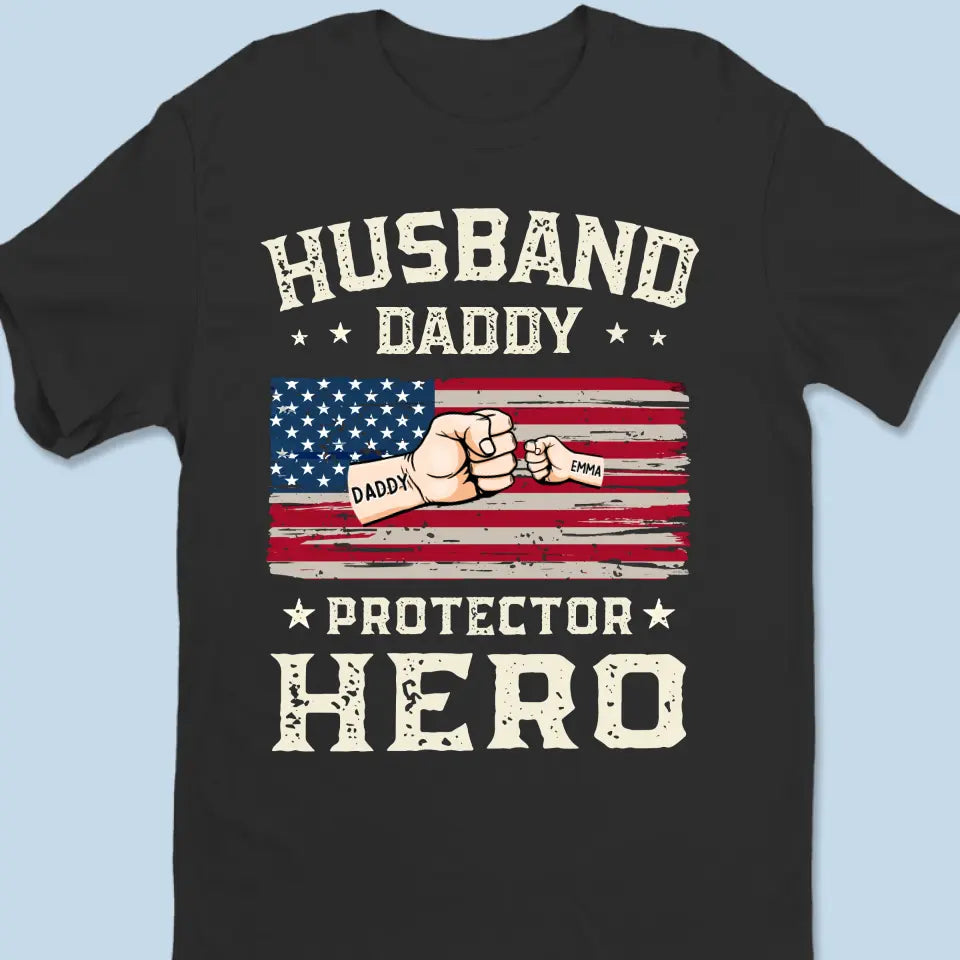 Dad, The Original Superhero - Family Personalized Custom Unisex T-shirt, Hoodie, Sweatshirt - 4th Of July, Gift For Dad, Grandpa