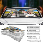 Custom Photo Driving Together, Bonding Forever - Family Personalized Custom Auto Windshield Sunshade, Car Window Protector - Gift For Family