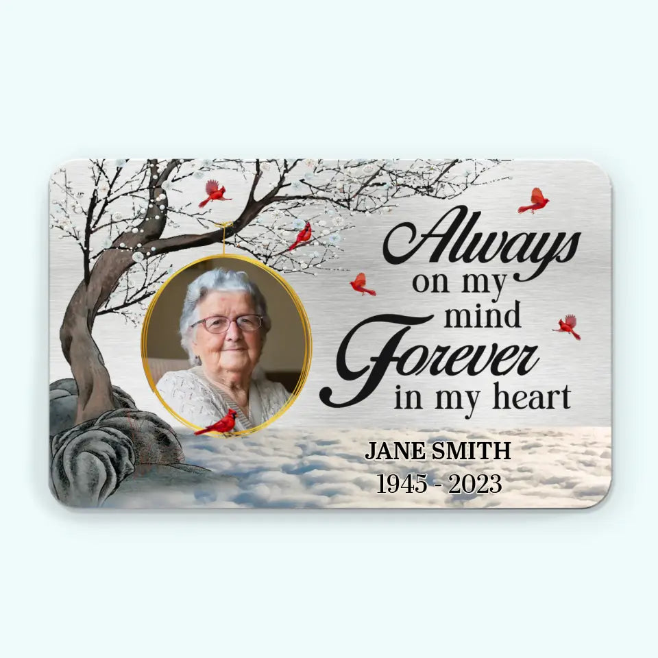 Custom Photo I'm Always By Your Side - Memorial Personalized Custom Aluminum Wallet Card - New Arrival, Sympathy Gift For Family Members AMZ