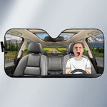 Custom Photo Driving Together, Bonding Forever - Family Personalized Custom Auto Windshield Sunshade, Car Window Protector - Gift For Family