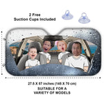 Custom Photo Four Wheels, One Family Bond - Family Personalized Custom Auto Windshield Sunshade, Car Window Protector - Gift For Dad, Kids