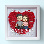 Annoying Each Other Since - Couple Personalized Custom Flower Shadow Box - Gift For Couple, Husband, Wife