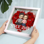 Annoying Each Other Since - Couple Personalized Custom Flower Shadow Box - Gift For Couple, Husband, Wife