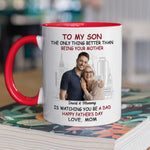 Custom Photo My Son Is My Pride And Joy - Family Personalized Custom Accent Mug - Father's Day, Gift For Son, New Dads