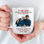 Custom Photo A Son Is A Love Letter - Family Personalized Custom Mug - Father's Day, Gift For Son, New Dads, Dad