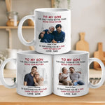 Custom Photo A Son Is A Love Letter - Family Personalized Custom Mug - Father's Day, Gift For Son, New Dads, Dad
