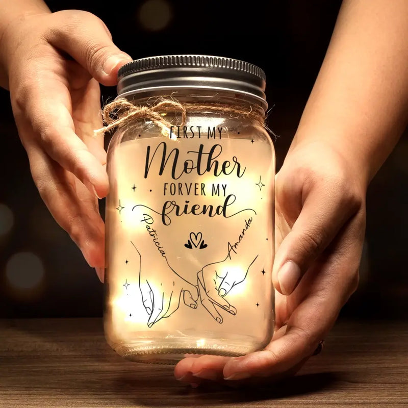 A Mother's Love Is The Greatest Teacher - Family Personalized Custom Mason Jar Light - Gift For Mom, Daughter