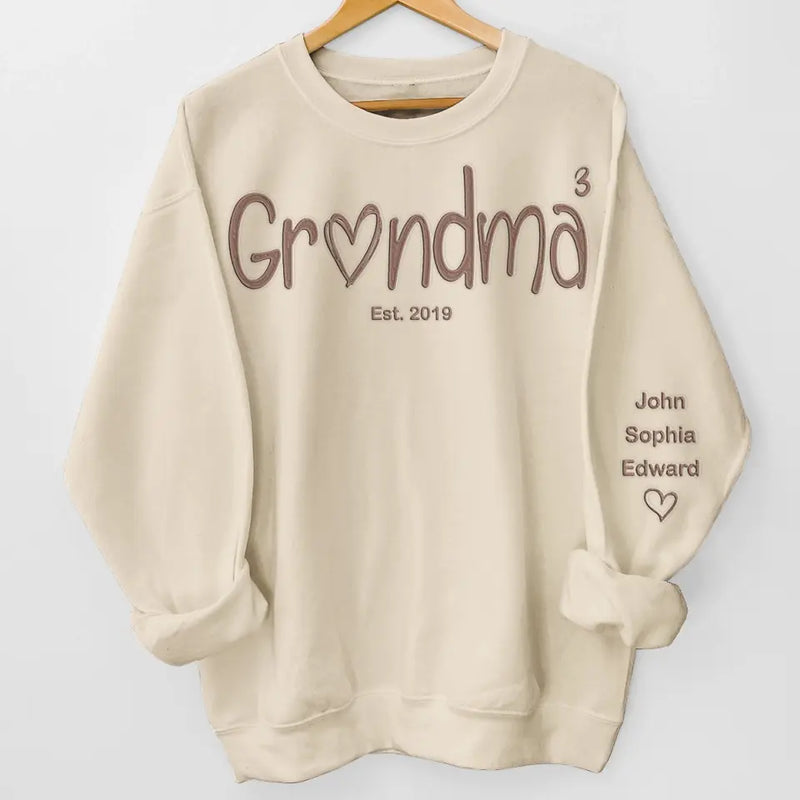 Mom Means Everything - Family Personalized Custom Embroidered Sweatshirt - Mother's Day, Gift For Grandma, Mom