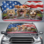 Custom Photo Let's Go On An Adventure - Dog & Cat Personalized Custom Auto Windshield Sunshade, Car Window Protector - Gift For Dog Lovers, Cat Lovers