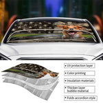 Custom Photo Let's Go On An Adventure - Dog & Cat Personalized Custom Auto Windshield Sunshade, Car Window Protector - Gift For Dog Lovers, Cat Lovers