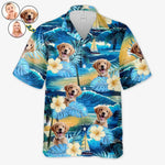 Custom Photo Summertime Is Calling Me - Dog & Cat Personalized Custom Unisex Tropical Hawaiian Aloha Shirt - Summer Vacation Gift, Gift For Dog Lovers
