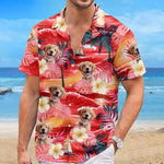 Custom Photo Summertime Is Calling Me - Dog & Cat Personalized Custom Unisex Tropical Hawaiian Aloha Shirt - Summer Vacation Gift, Gift For Dog Lovers