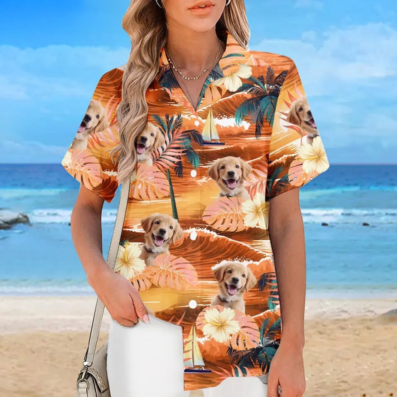 Custom Photo Summertime Is Calling Me - Dog & Cat Personalized Custom Unisex Tropical Hawaiian Aloha Shirt - Summer Vacation Gift, Gift For Pet Owners, Pet Lovers
