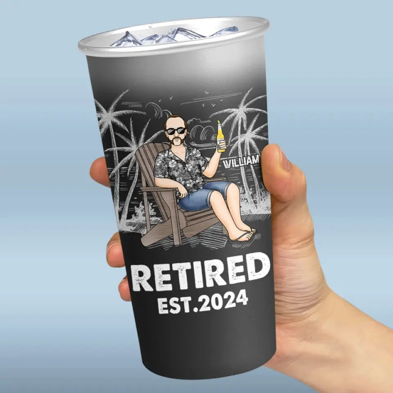 Good Mood With Beer And Retirement - Personalized Custom Aluminum Changing Color Cup - Appreciation, Retirement Gift For Coworkers, Husband, Dad