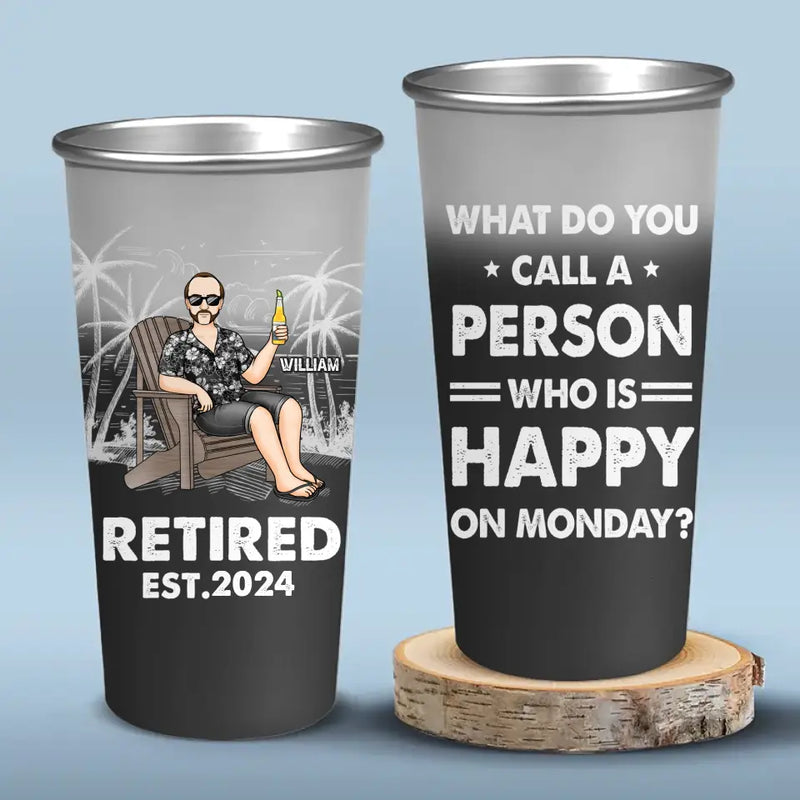 Good Mood With Beer And Retirement - Personalized Custom Aluminum Changing Color Cup - Appreciation, Retirement Gift For Coworkers, Husband, Dad